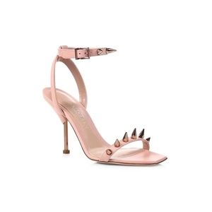 Alexander McQueen Pink & Silver Studded High Heels Leather Size 37.5